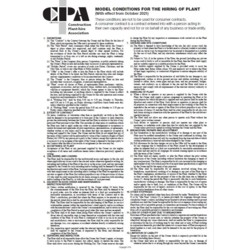 CPA Model Conditions for the hiring of Plant 2021